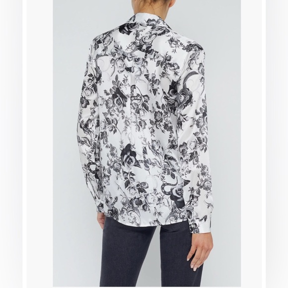 L'AGENCE Tyler Floral Print Woven Silk Shirt - Picture 3 of 12